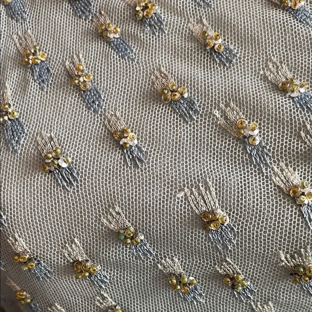 Vintage Oscar de la Renta Chic baby blue beaded top - Picture 3 of 7